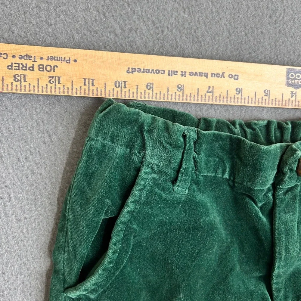 Gymboree Pants Kids Size 8 Green Velvet Straight Leg Holiday Dress Trousers